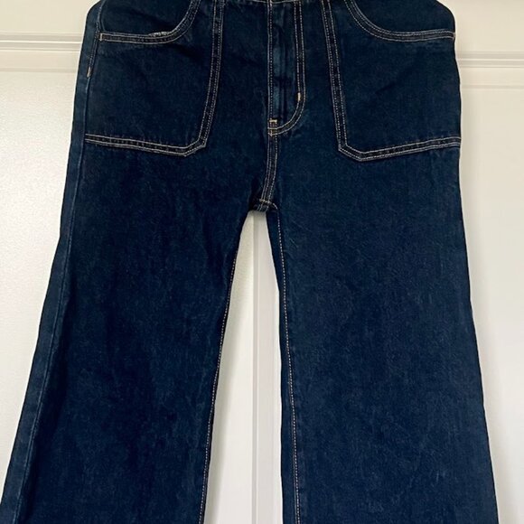 Old Navy High Rise Baggy Wide Leg Elastic Waist Jeans Size XL (12) - Picture 4 of 11